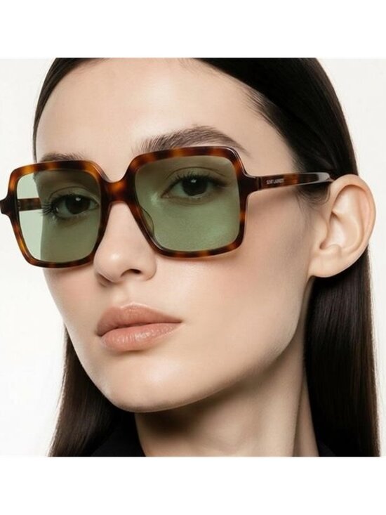 New Authentic Tortoise Square Sunglasses with Black Case SL 174 002 Saint Laurent SL 174 Sunglasses | Select Eyewear main image 4